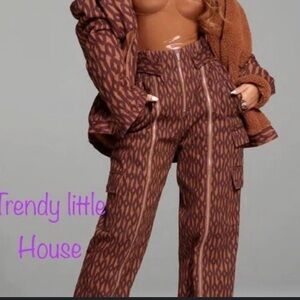 NWT Adidas x icy Ivy Park Denim Monogram brown pant only